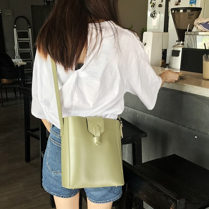 Luxury Bucket Women Shoulder Bag Casual Tote Handbags Simple Messenger Bags Large 2 Set Composite Bag - ebowsos