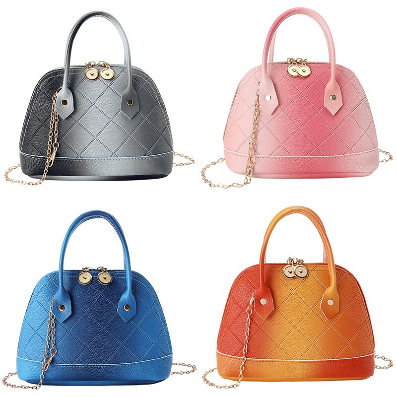 Luxury New Fashion Gradient Ladies Bag Caviar Portable Shell Bag Messenger Bag Shoulder Bag Wallet Female - ebowsos