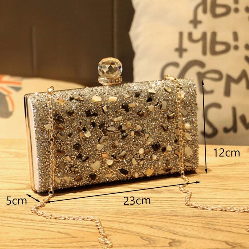 Luxury Shiny Diamond Evening Bag Women Chain Purse Fashion Crystal Acrylic Clutches Banquet Socialite Ladies Handbag Sac - ebowsos