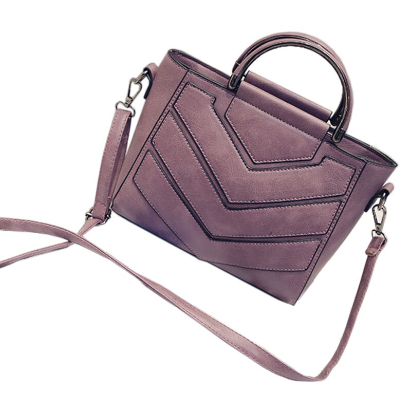 Luxury Women Bags Messenger Bag Tote Shoulder Hand Bag Leather Handbag Purple - ebowsos