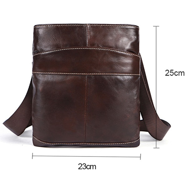 MVA Men's Bag Messenger Bag Men's Leather Shoulder Bag Men's Small Casual Messenger Bag for Ipad 703. - ebowsos