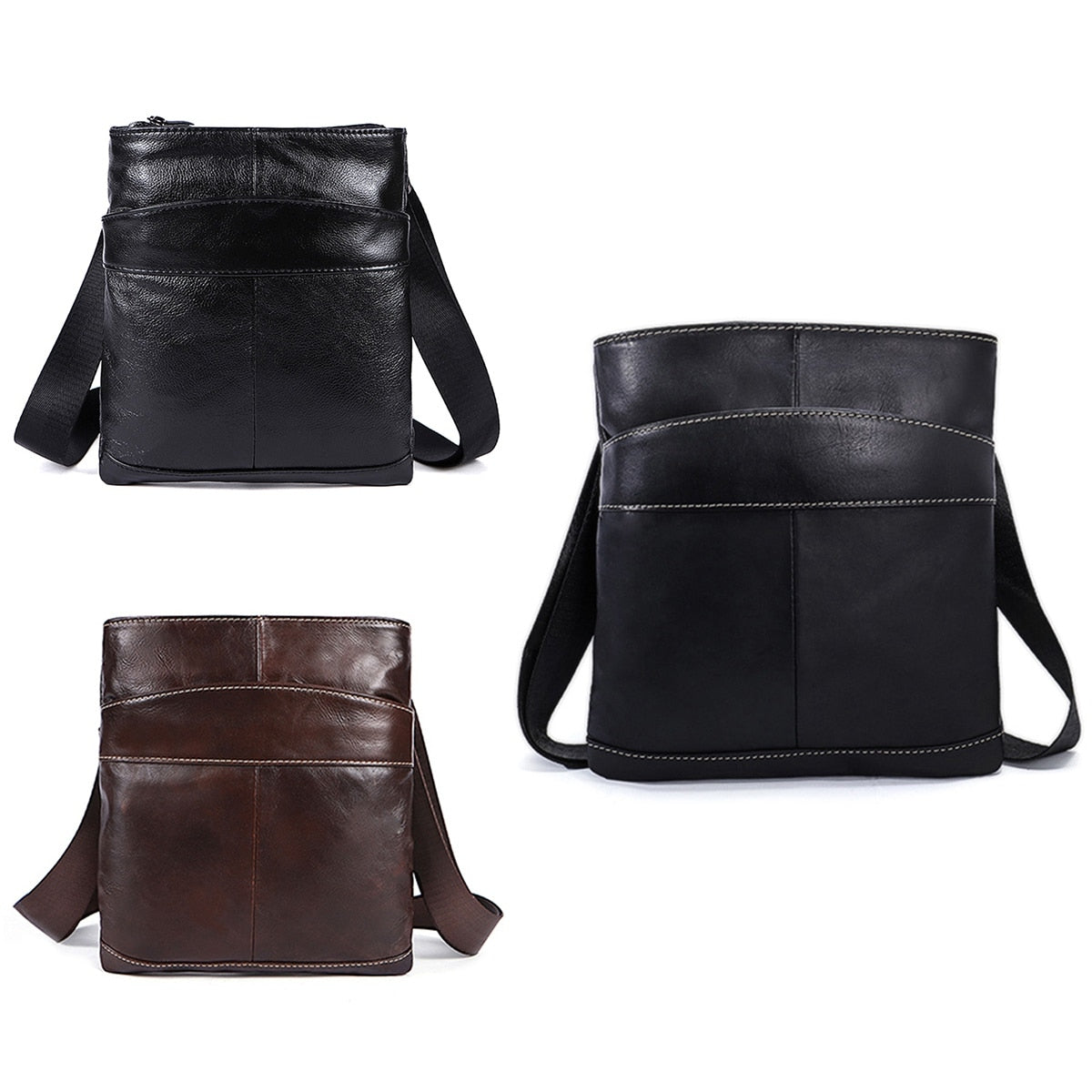 MVA Men's Bag Messenger Bag Men's Leather Shoulder Bag Men's Small Casual Messenger Bag for Ipad 703. - ebowsos