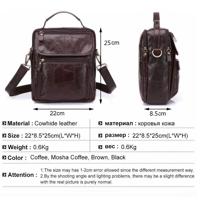 MVA Shoulder bag cowhide casual business handbag retro man bag briefcase - ebowsos