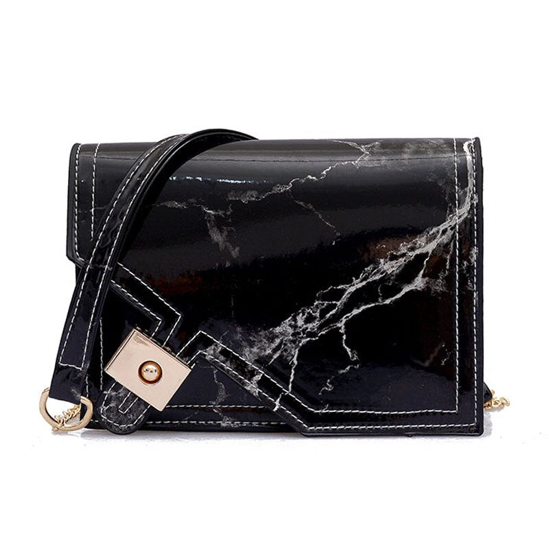 Marble Pattern Crossbody Bags for Women Messenger Bags Girls Small Flap Chain Shoulder Bag - ebowsos