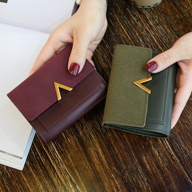 Matte Leather Small Women Wallet Mini Womens Wallets And Purses Short Female Coin Purse Credit Card Holder - ebowsos