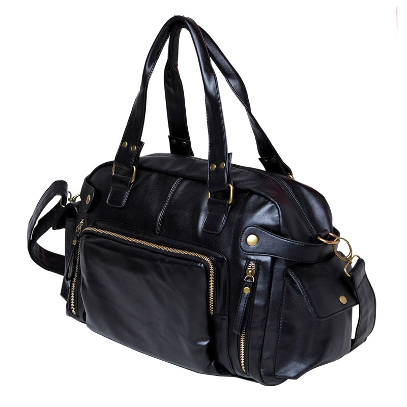 Men Leisure England Retro Handbag  Black - ebowsos