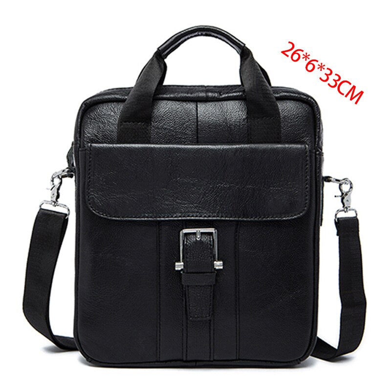 Men'S Leather Crossbody Leather Tote Top Leather Handbag Vertical Men'S Casual Shoulder Crossbody Bag - ebowsos