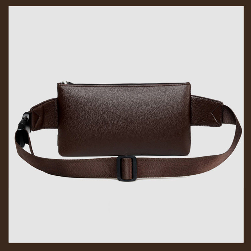 Men'S Leather Waist Belt Multifunctional Mobile Bag Leisure Outdoor Bag Practical Cashier Bag Slant Brassiere Wallet Leat - ebowsos