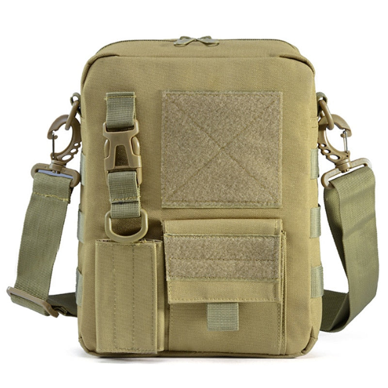 Men Waterproof Vertical Messenger Bag Shoulder Bag Outdoor Travel Commuter Package Extend Molle Bag - ebowsos