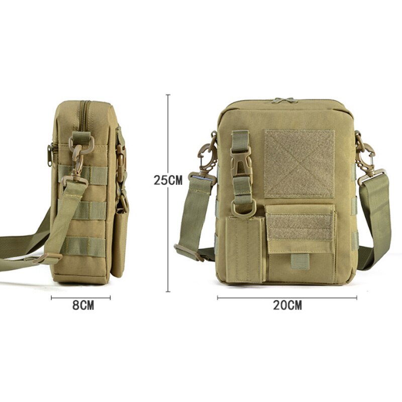 Men Waterproof Vertical Messenger Bag Shoulder Bag Outdoor Travel Commuter Package Extend Molle Bag - ebowsos