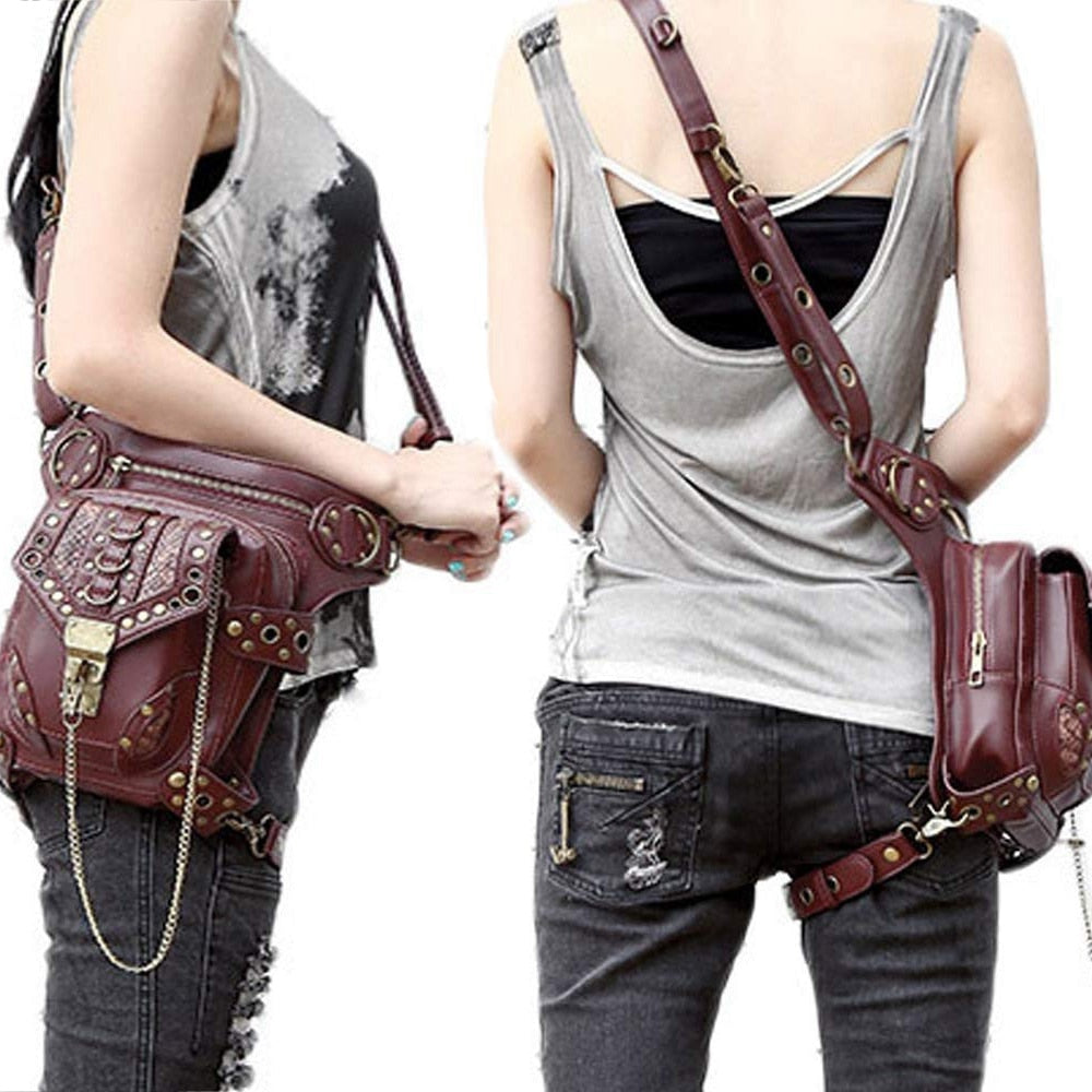 Men Women Steampunk Fanny Packs Multi-Purpose Drop Leg Arm Bag Pack Hip Belt Waist Messenger Shoulder Bag Wallet Purse Po - ebowsos