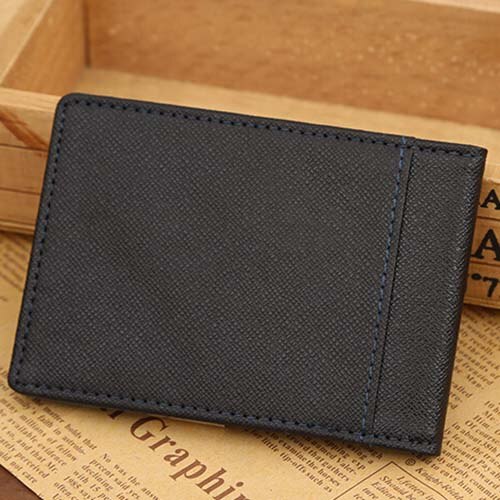 Mens Thin Leather Slim Magic Credit Card ID Holder Money Clip Wallet HOT Blue - ebowsos