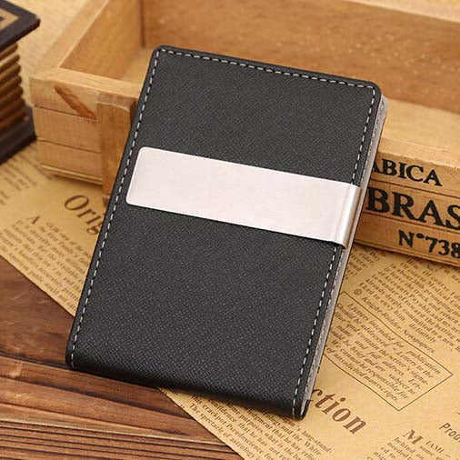 Mens Thin Leather Slim Magic Credit Card ID Holder Money Clip Wallet HOT Blue - ebowsos