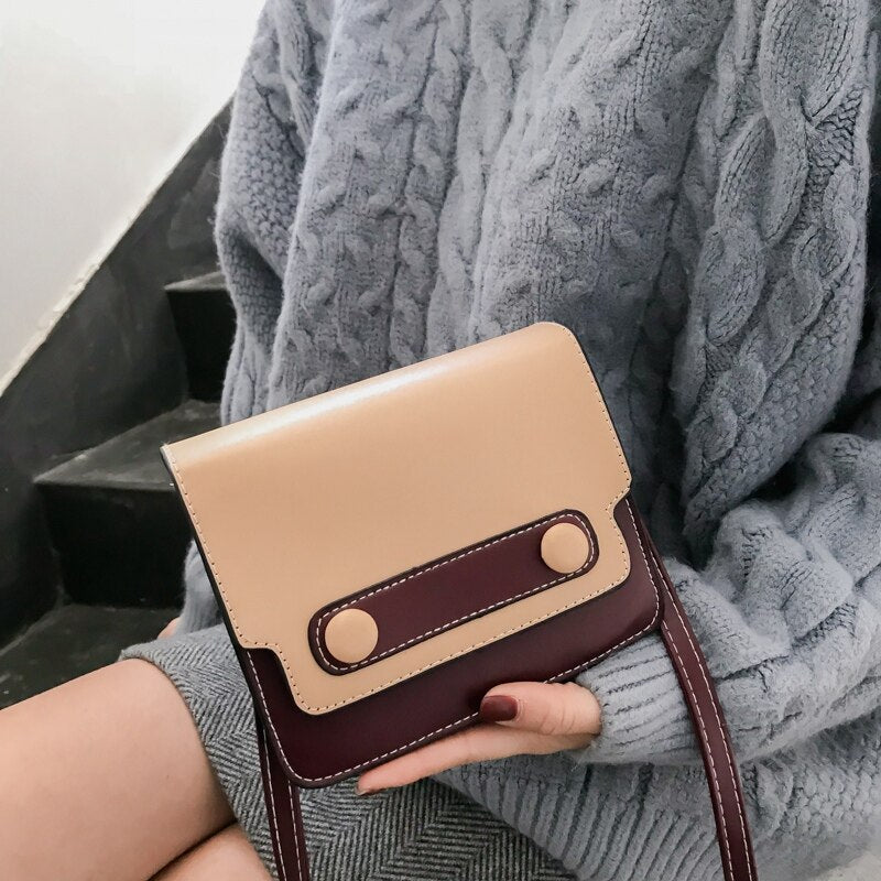 Messenger Bag Female New Retro Multi-Layer Broadband Small Square Package Simple Wild Shoulder Crossbody Bag - ebowsos