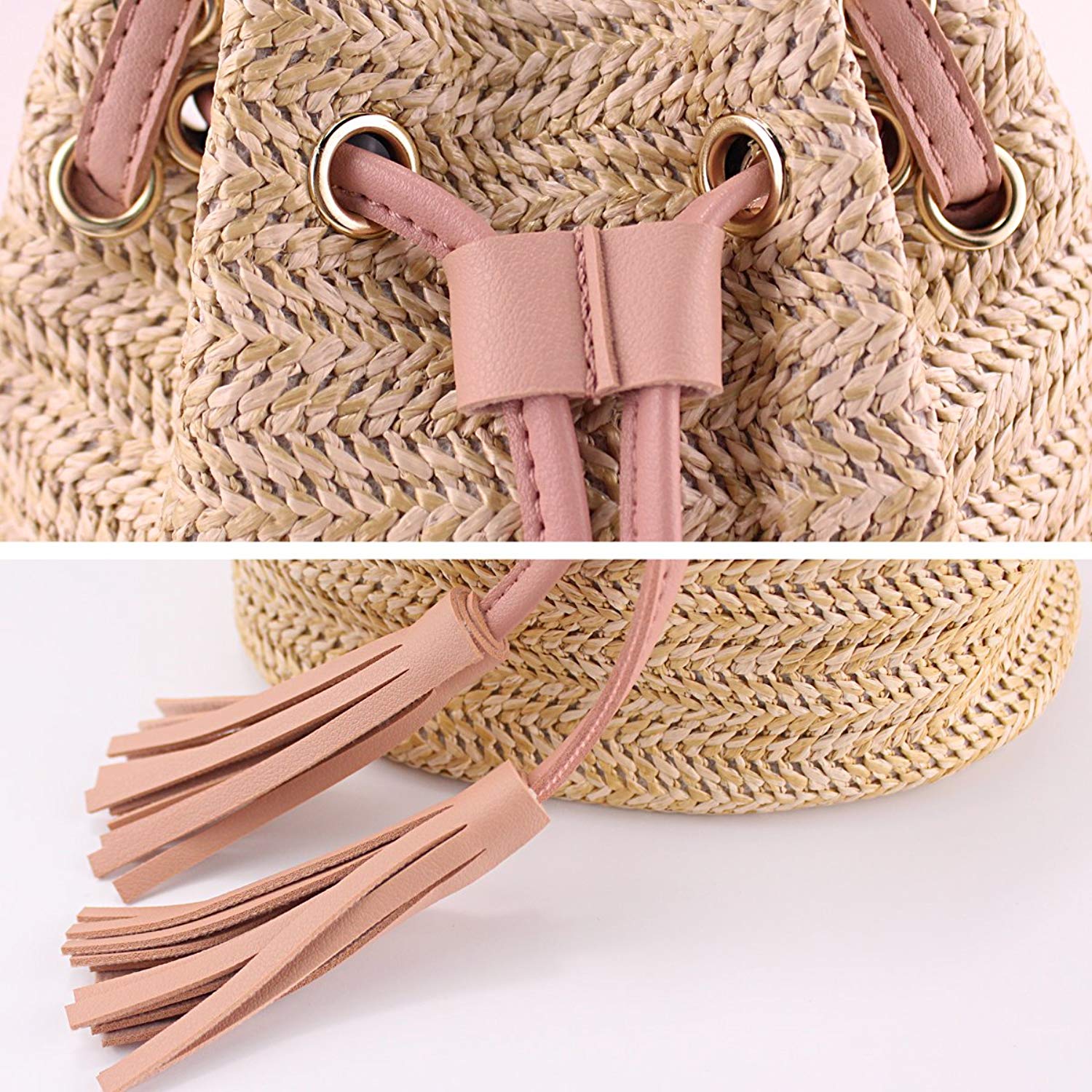 Messenger Bag Ladies Fabric Summer Beach Bags With Tassels Weaving Crossbody Bag Women Weaving Money Bank Knitted Beach H - ebowsos