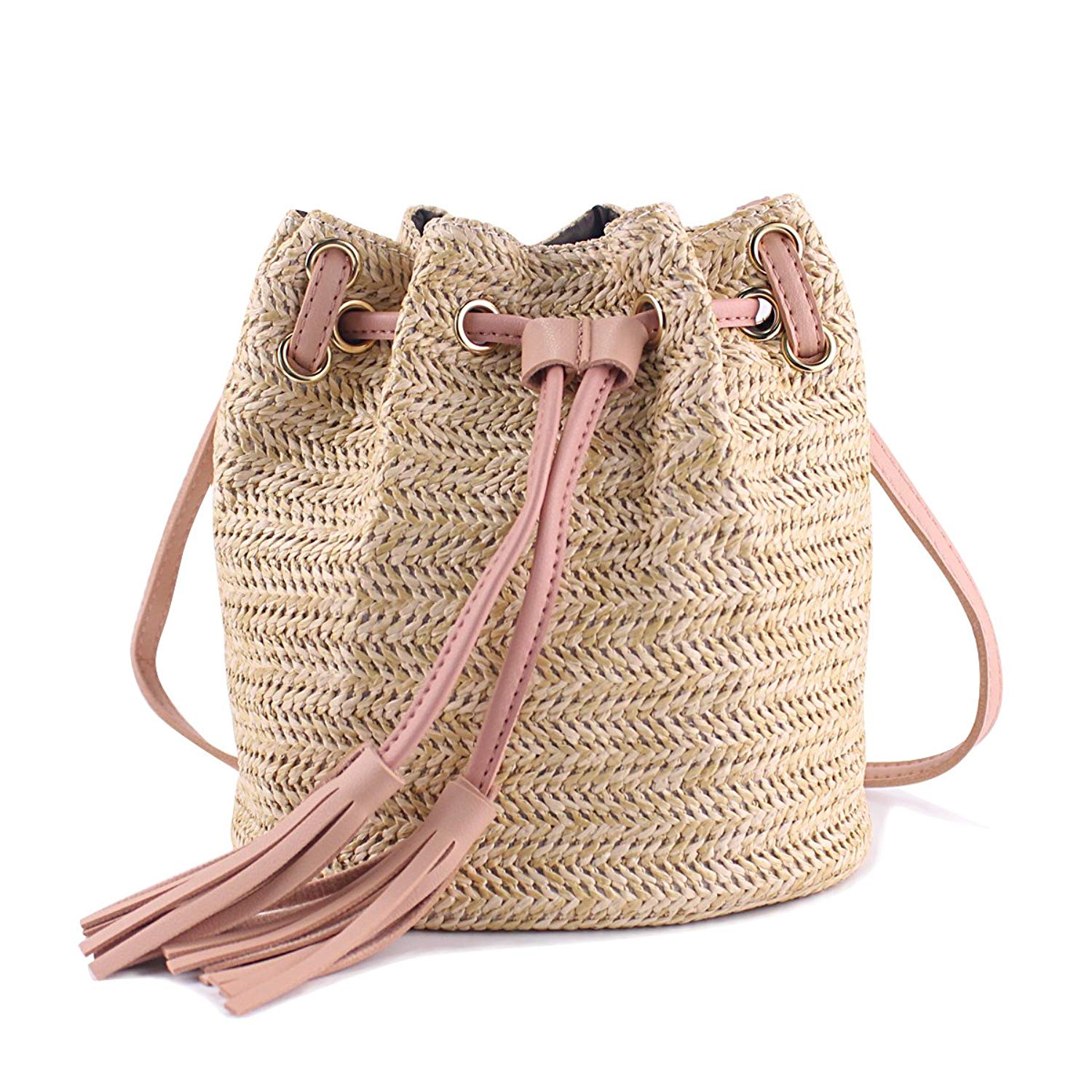 Messenger Bag Ladies Fabric Summer Beach Bags With Tassels Weaving Crossbody Bag Women Weaving Money Bank Knitted Beach H - ebowsos