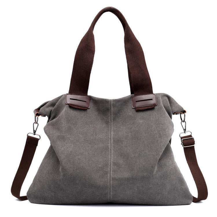 Messenger Canvas Tote Bag For Women Handbags Ladies Crossbody Shoulder Bag Handbags Light Gray - ebowsos