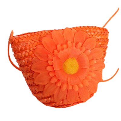 Mini Sunflower Tote Handbag Clutch Purse Single Shoulder Beach Straw grass Bag - ebowsos