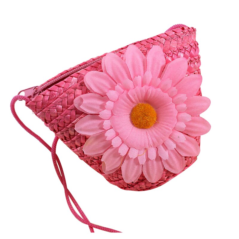 Mini Sunflower Tote Handbag Clutch Purse Single Shoulder Beach Straw grass Bag - ebowsos