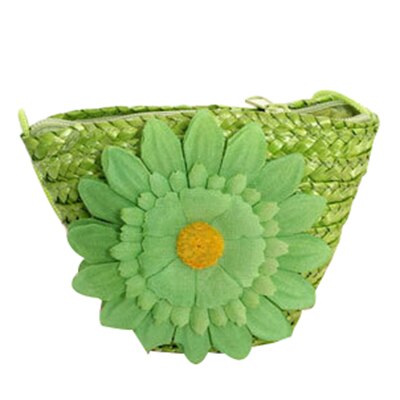 Mini Sunflower Tote Handbag Clutch Purse Single Shoulder Beach Straw grass Bag - ebowsos