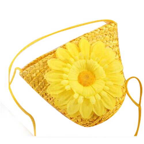 Mini Sunflower Tote Handbag Clutch Purse Single Shoulder Beach Straw grass Bag - ebowsos