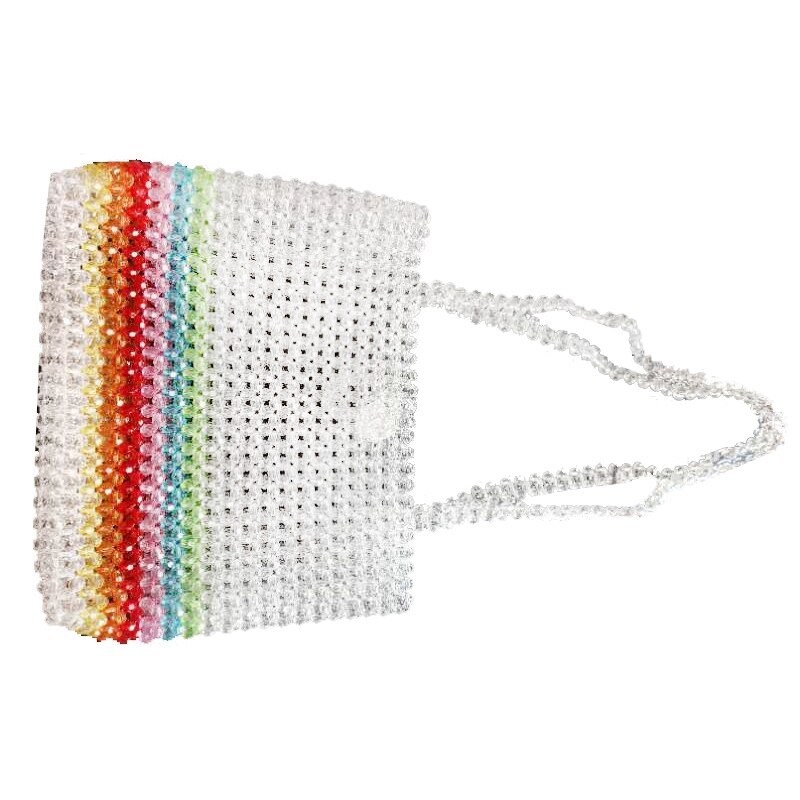 Minority Rainbow Handbags Handmade Beaded Bag Heavy Work Beads Package Ins Super Fire Handbag Woven Bag - ebowsos