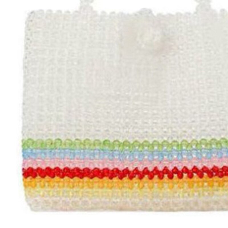 Minority Rainbow Handbags Handmade Beaded Bag Heavy Work Beads Package Ins Super Fire Handbag Woven Bag - ebowsos