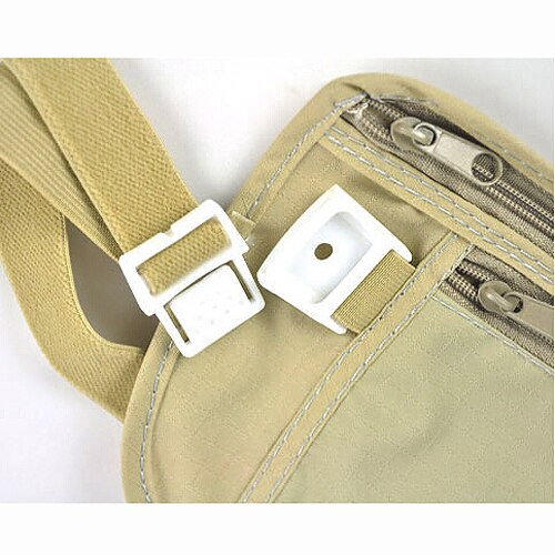 Money Travel Waist Belt Zipped Passport Wallet Pouch Bum Bag Security-Khaki - ebowsos