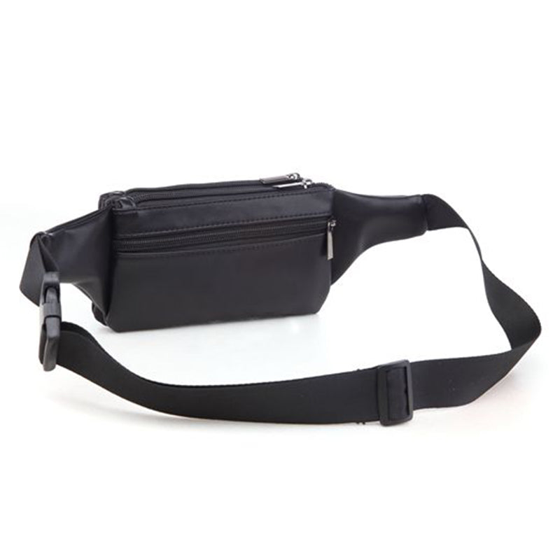 Multiple interlayer Fashion Solid Fanny Bag Black Female Adjusted Belt Bag Ladies Casual Waist Pack - ebowsos