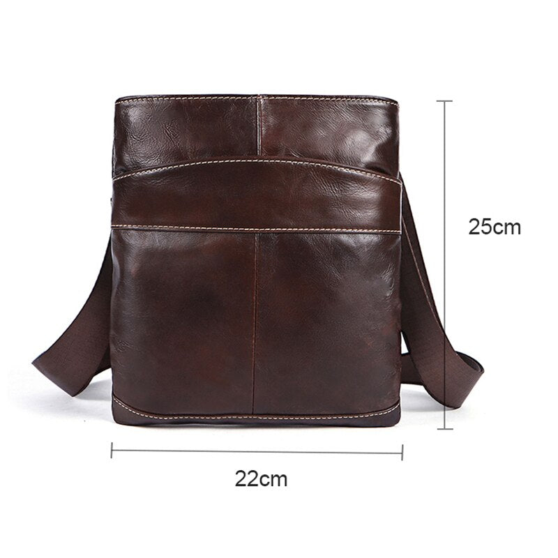 Mva Leather Shoulder Bag Casual Messenger Bag Business Casual Bag Leather Briefcase Small Leather Shoulder Bag - ebowsos