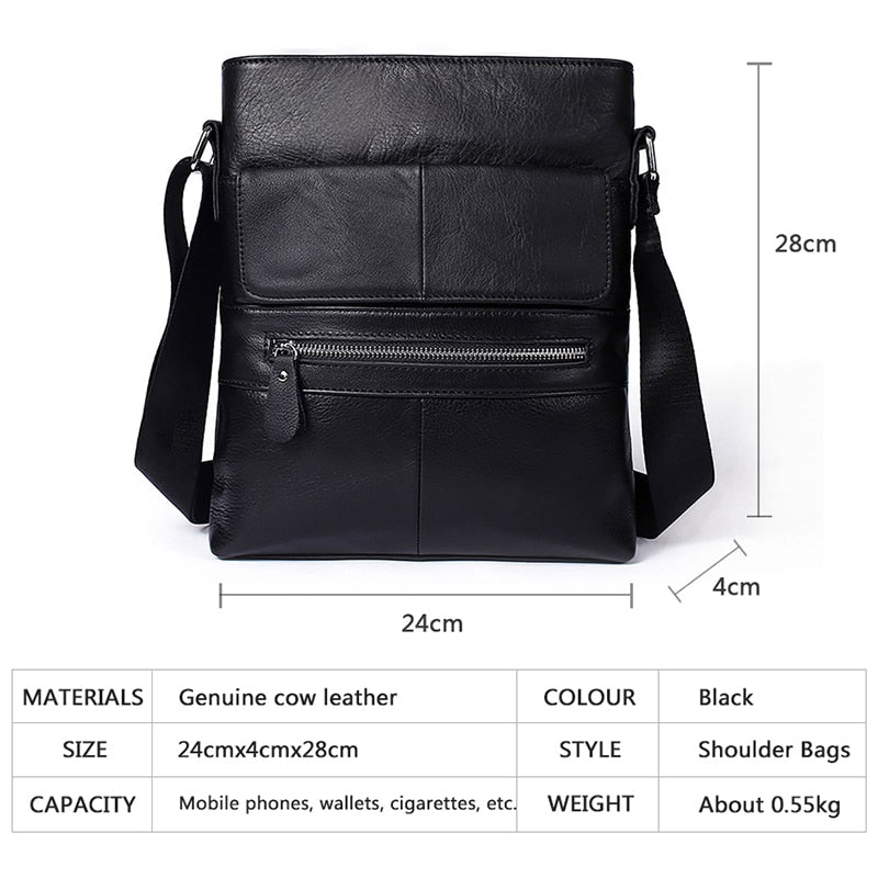 Mva Leather Shoulder Bag Large Capacity Messenger Bag Business Messenger Bag Fashionable Bag - ebowsos