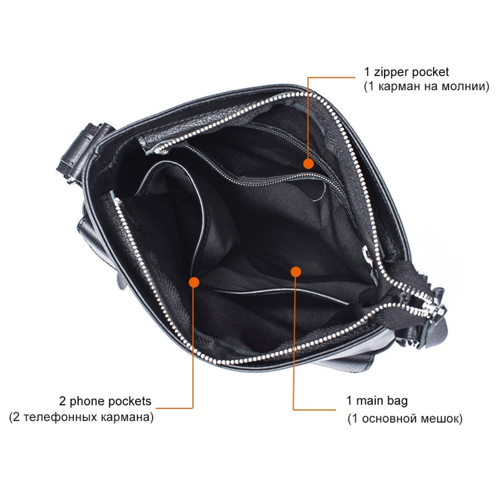 Mva Leather Shoulder Bag Large Capacity Messenger Bag Business Messenger Bag Fashionable Bag - ebowsos