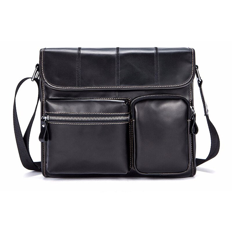 Mva Leather Shoulder Bag Vintage Messenger Bag Cross Section Flap Messenger Bag Large-Capacity Shoulder Bag - ebowsos