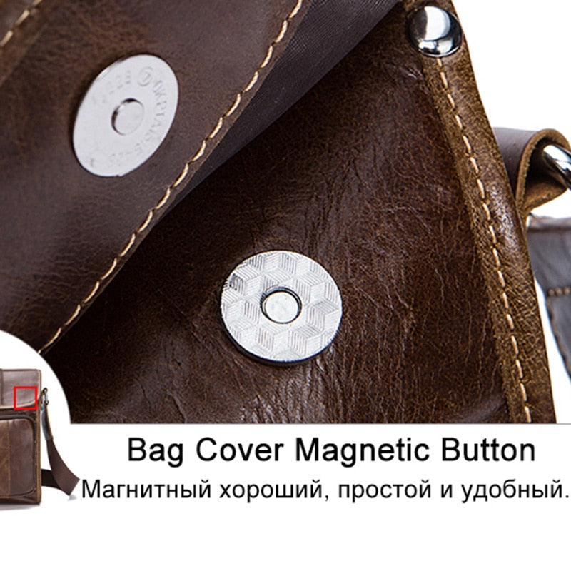 Mva Leather Shoulder Bag Vintage Messenger Bag Cross Section Flap Messenger Bag Large-Capacity Shoulder Bag - ebowsos