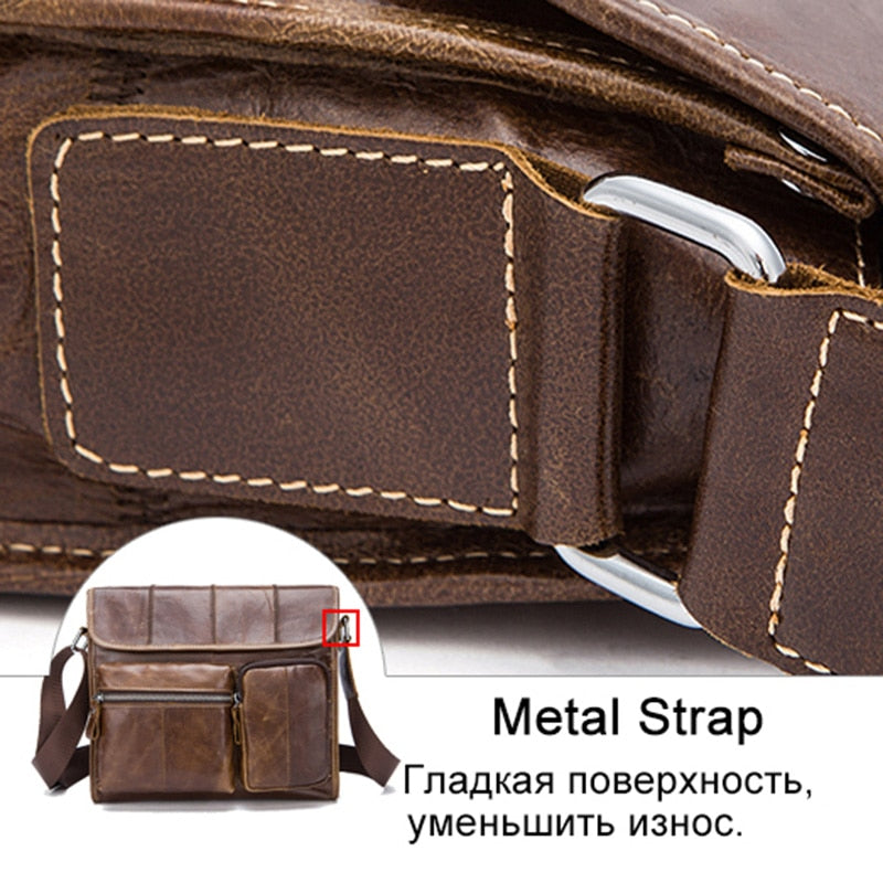 Mva Leather Shoulder Bag Vintage Messenger Bag Cross Section Flap Messenger Bag Large-Capacity Shoulder Bag - ebowsos