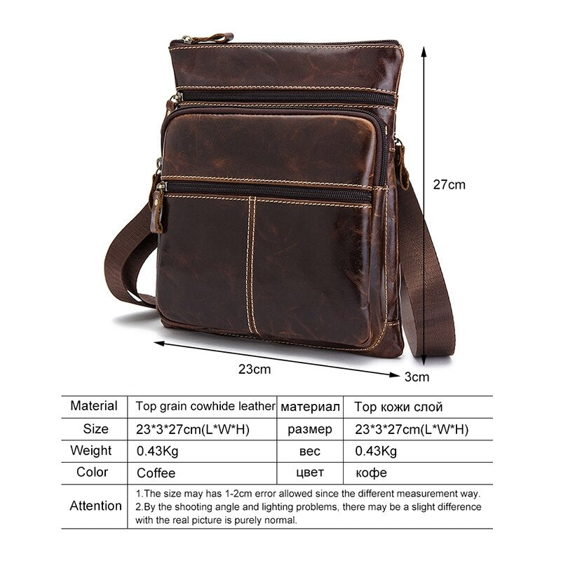 Mva Messenger Bag Men'S Leather Bag Retro Crossbody Men'S Shoulder Bag Leather Men'S Bag 8843.Oil Palm - ebowsos