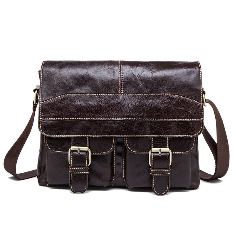 Mva Messenger Bag Men'S Shoulder Bag Men'S Bag Men'S Retro Zip Men'S Crossbody Bag 9880.Chocolate - ebowsos