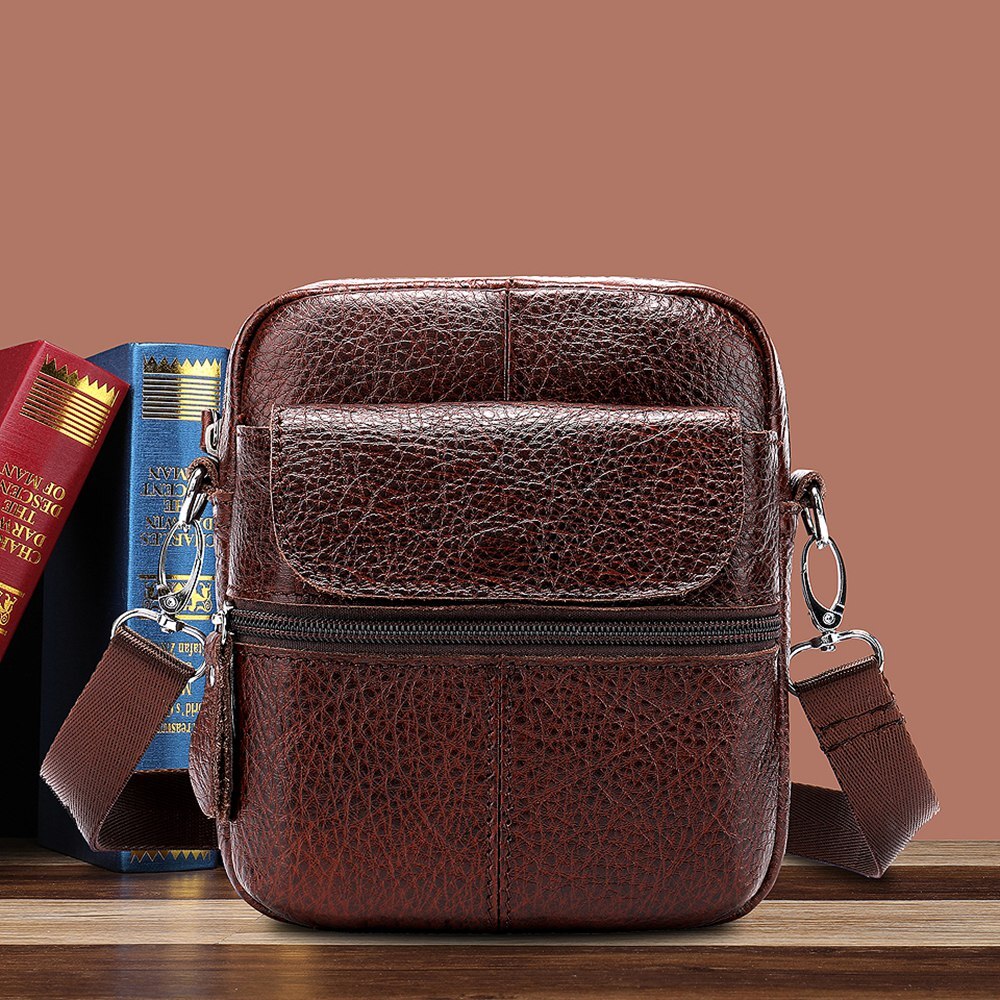 Mva Vintage Shoulder Bag Business Casual Messenger Bag Leather Briefcase Fashion Handbag - ebowsos