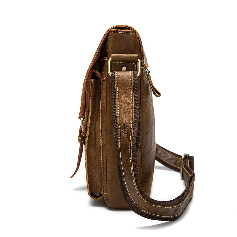 Mva Vintage Shoulder Bag Men'S Messenger Bag Cowhide Shoulder Bag Business Briefcase Brown - ebowsos