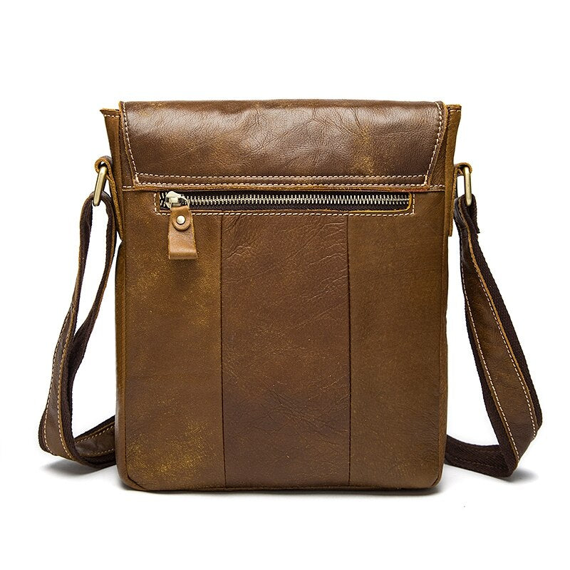 Mva Vintage Shoulder Bag Men'S Messenger Bag Cowhide Shoulder Bag Business Briefcase Brown - ebowsos