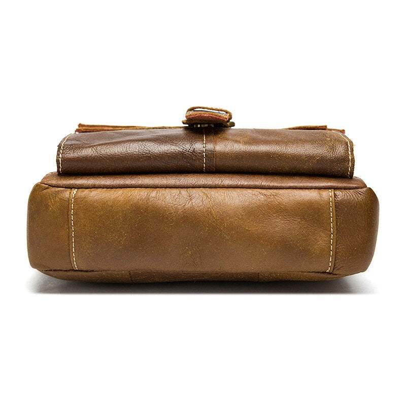 Mva Vintage Shoulder Bag Men'S Messenger Bag Cowhide Shoulder Bag Business Briefcase Brown - ebowsos