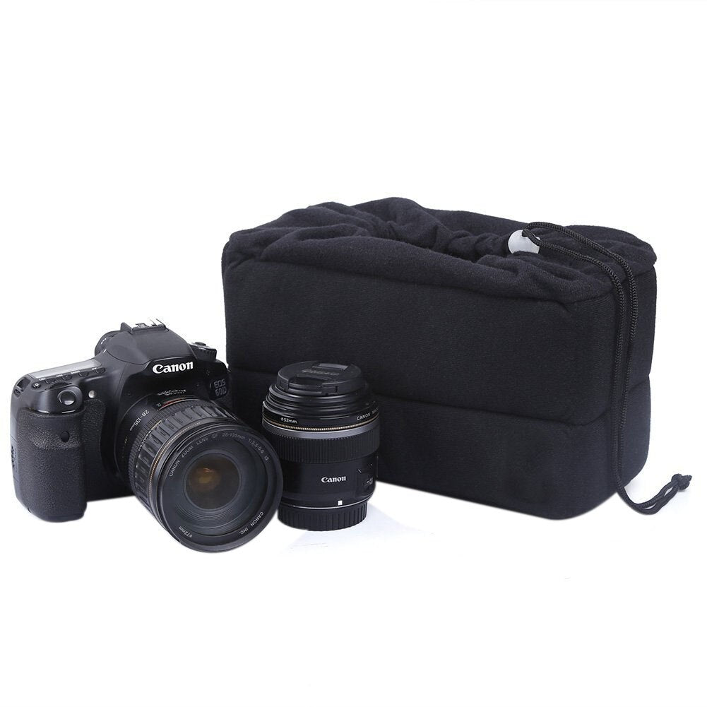 NEW Shockproof DSLR SLR Camera Bag Partition Padded Camera Insert, Make Your Own Camera Bag (Black) - ebowsos