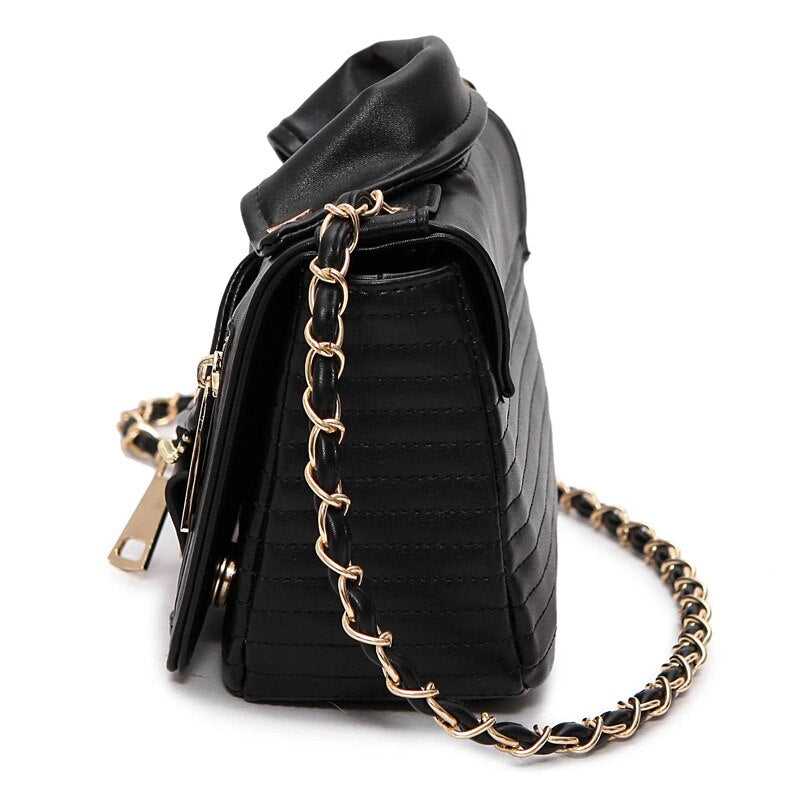 New Brand Design Chain Motorcycle Bags Women Clothing Shoulder Rivet Jacket Bags Messenger Bag Women Leather Handbags Tot - ebowsos