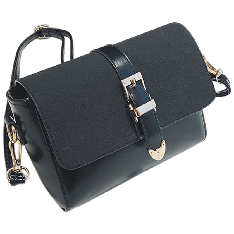 New Crossbody shoulder bags Luxury Brand Cute Vintage Purse Bag PU Leather Messenger Bag(black) - ebowsos