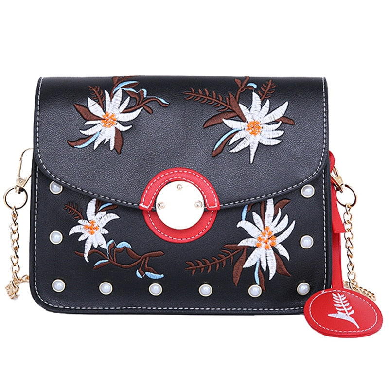 New Fashion Embroidery Handbag Clutch Bag Ladies Flower Wallet Messenger Bag Shoulder Messenger Bag Ladies Gift - ebowsos