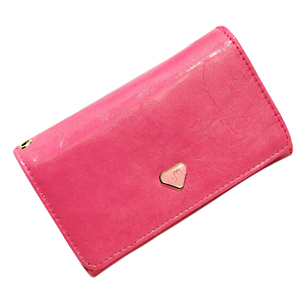 New Fashion Leather Women Wallet Travel Credit Card Package ID Bags Bag-rose red - ebowsos