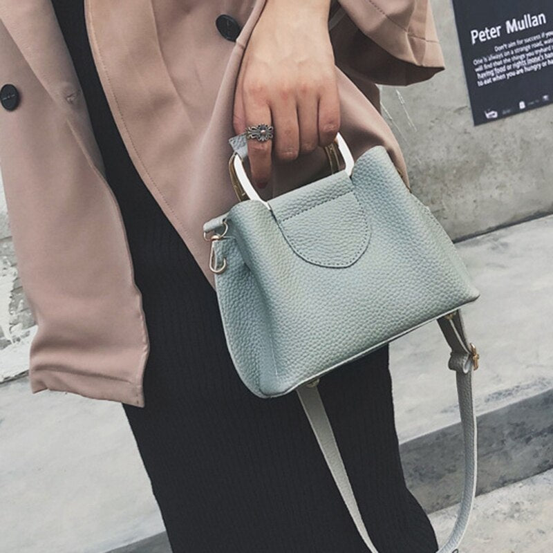 New Fashion Style Pu Women'S Handbags European Fashion Design Bags Zipper Shoulder Bag Solid Ladies Messenger Bags Tote - ebowsos