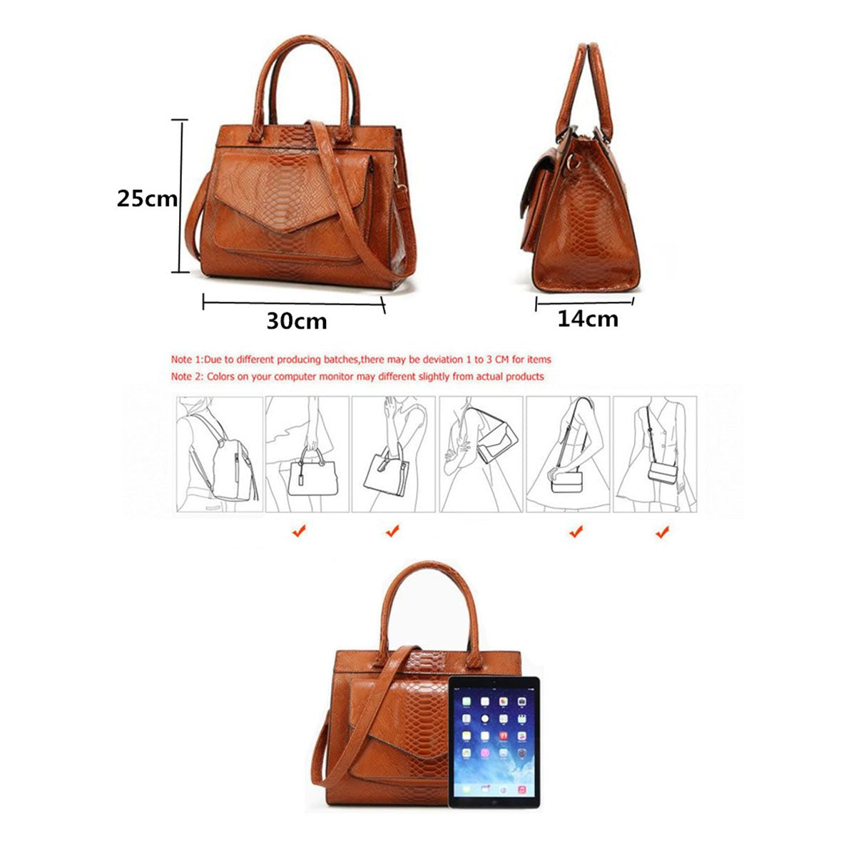 New Fashion Woman Bag Women'S Leather Handbags With Pouch Ladies Trunk Tote Women Messenger Bag - ebowsos