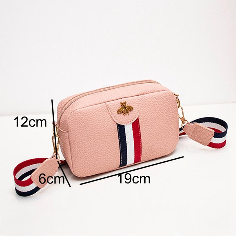 New Female Casual Rectangle Shape Mini Portable Single-Shoulder Bag Pu Leather Phone Coin Bag New Trend Handbag Crossbody - ebowsos