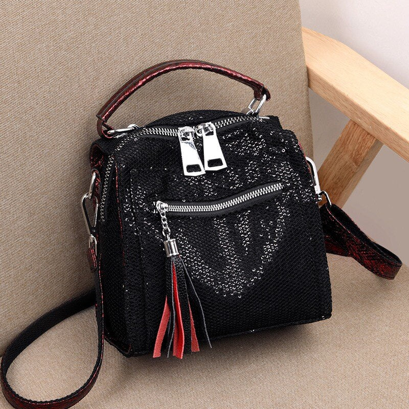 New Sequins Shoulder Bag Handbags Fashion Travel handbags Wild Large Capacity Dual-Use Bag Tide - ebowsos